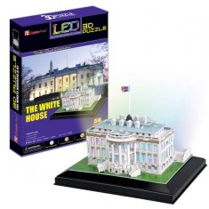 Biely dom - 3D Puzzle - LED