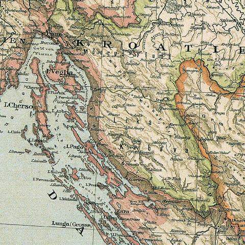 Historická mapa - Rakúsko-Uhorsko 1890, 70x90cm lamino, plastové lišty_product_product
