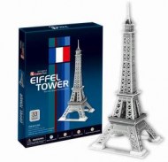 Eiffelová veža strieborná - 3D puzzle - 33 dielikov