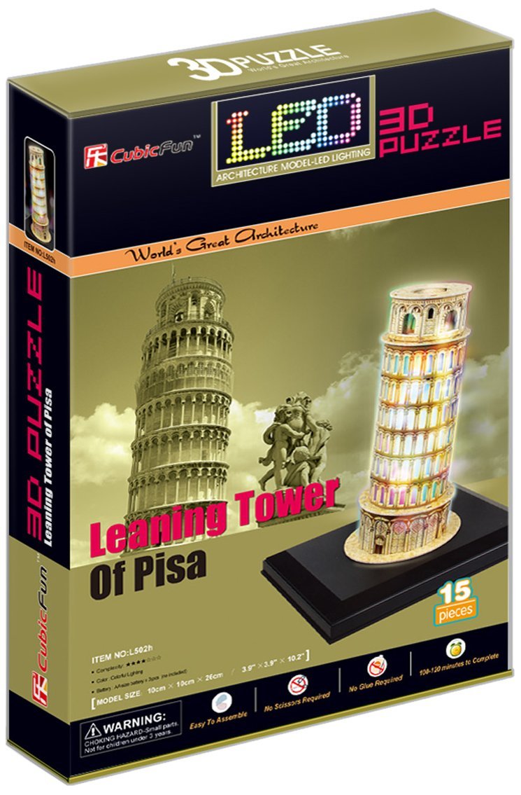 Šikmá veža v Pise LED - 3D puzzle